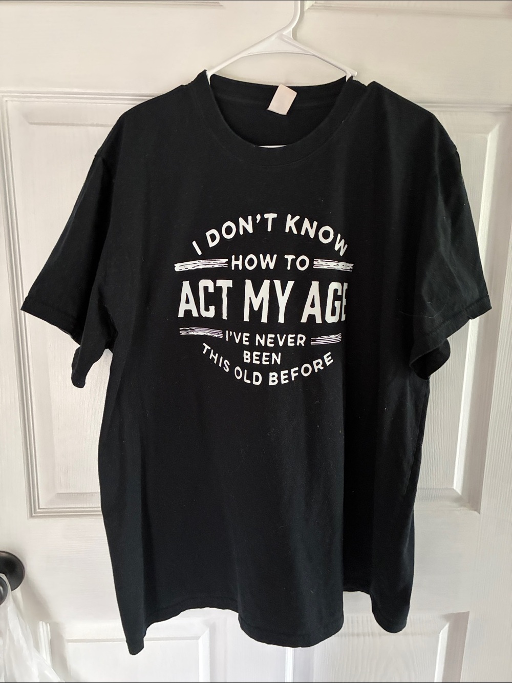Men's Black Graphic Short Sleeve Tee - Humorous Slogan